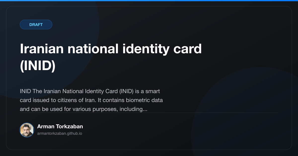 Iranian national identity card (INID)